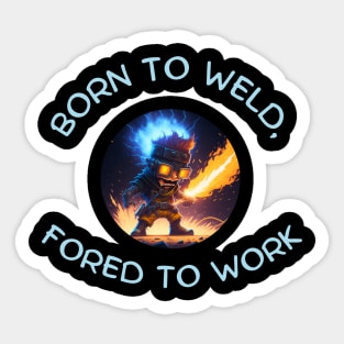 "Born to Weld, Forced to Work" Artisan Tee Sticker